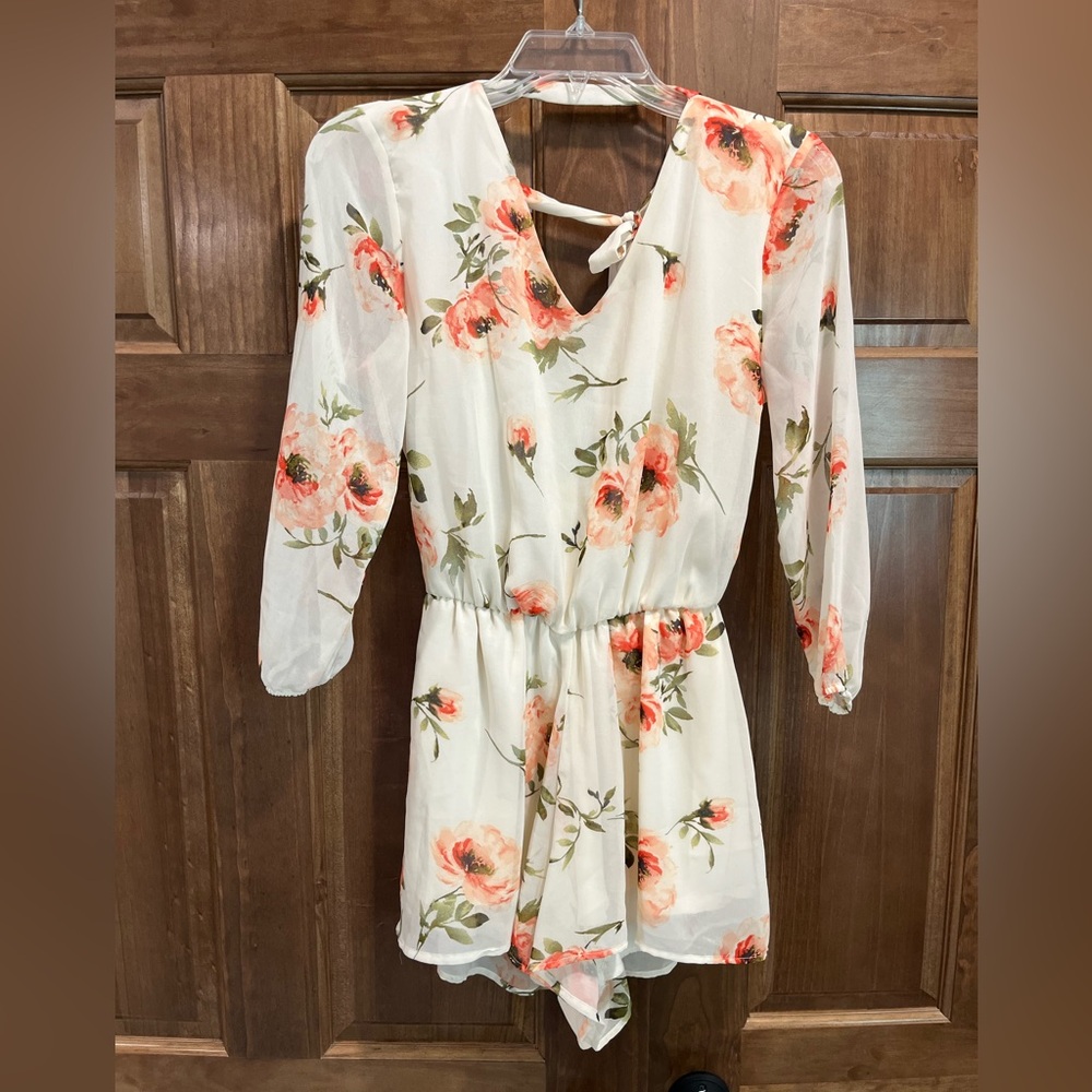 Active USA Women’s Floral Print Romper, Spring, Summer, Size Small